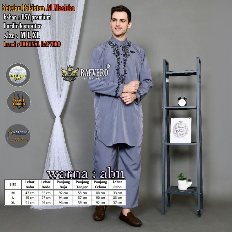 Setelan Baju Koko Pakistan Al Mashka Original RAFVERO