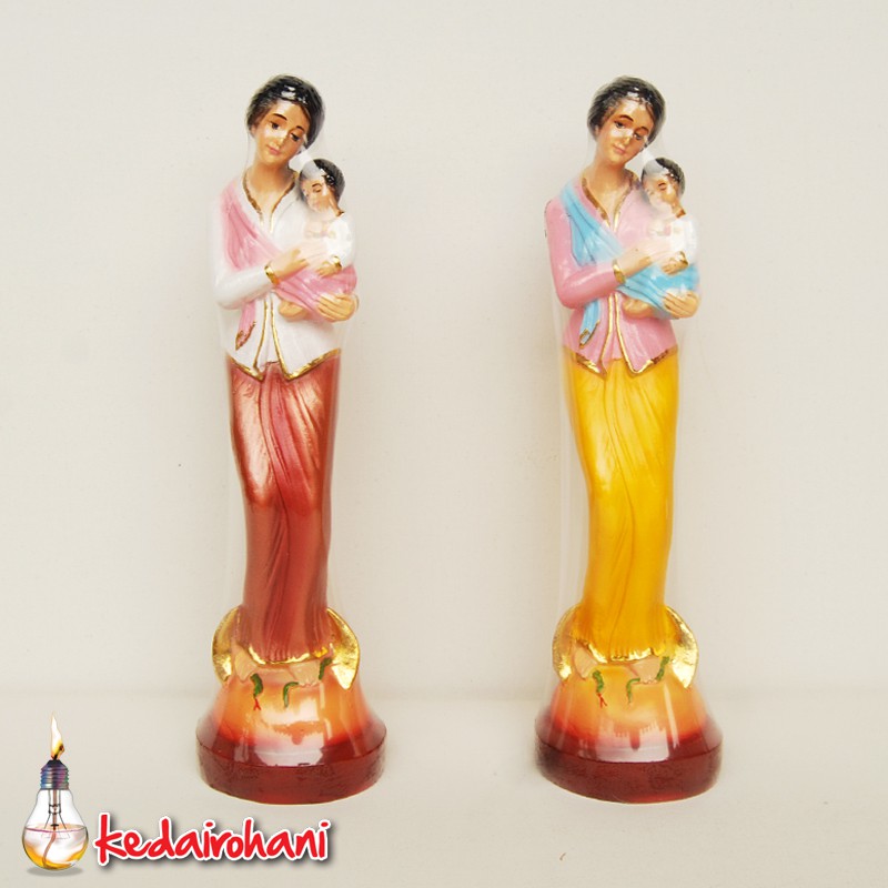 Patung Bunda Maria Jawa Gendong Yesus 30 cm Hadiah Rohani Arca Fiberglass