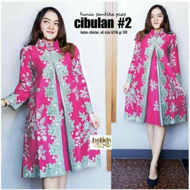 MIKHA BLOUSE BATIK KOMBINASI BATIK KERJA WANITA BATIK MODERN KOMBINASI CANTIK