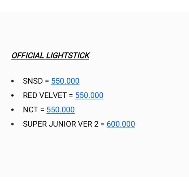 [PRELOVED] OFFICIAL SUPER JUNIOR/NCT/RED VELVET/SNSD LIGHTSTICK