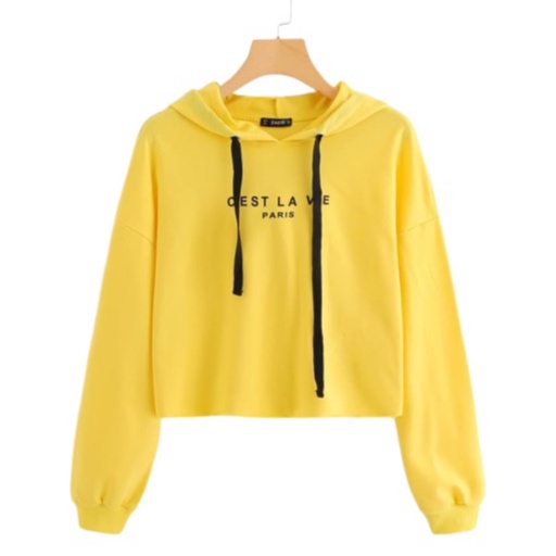 Bess - Sweater Hoodie Crop Murah / Sweater Hoodie Crop C'EST LA VIE PARIS