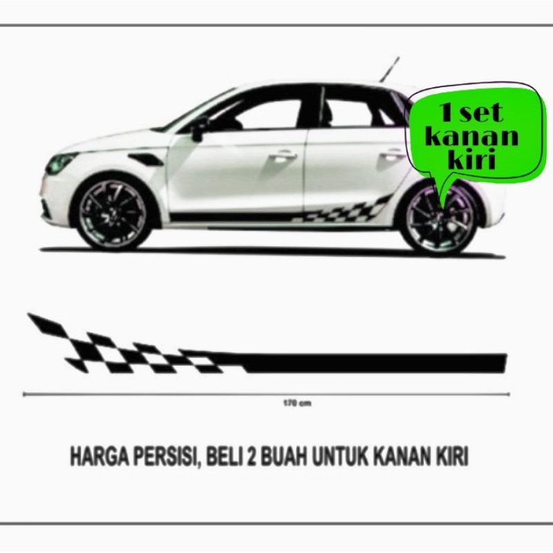 Striping Mobil plus sticker kaca depan Simple Keren Avansa Xenia Brio Agya Honda Jaz Premium