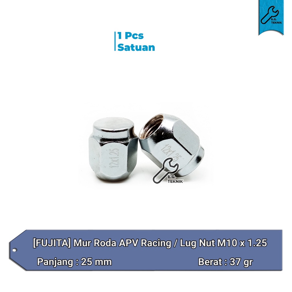 Mur roda APV Fujita lug nut M12x1.25 (Kunci 19) - 1 PC