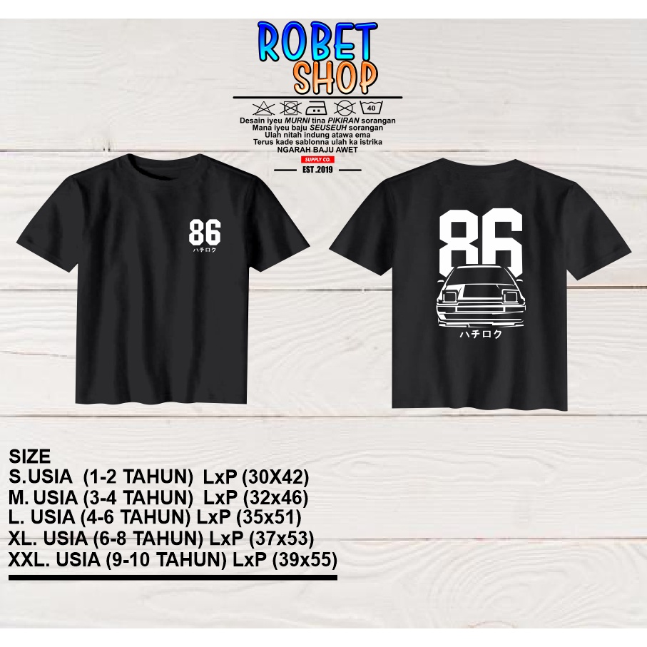 BAJU KAOS ANAK TOYOTA AE86 VECTOR - ROBET SHOP