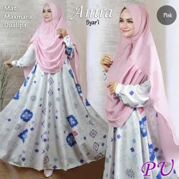 BEST SELLER ANIRA SYARI JUMBO (PU) BAJU MAXI DRESS MUSLIM BUSUI GAMIS WANITA MURAH - PINK
