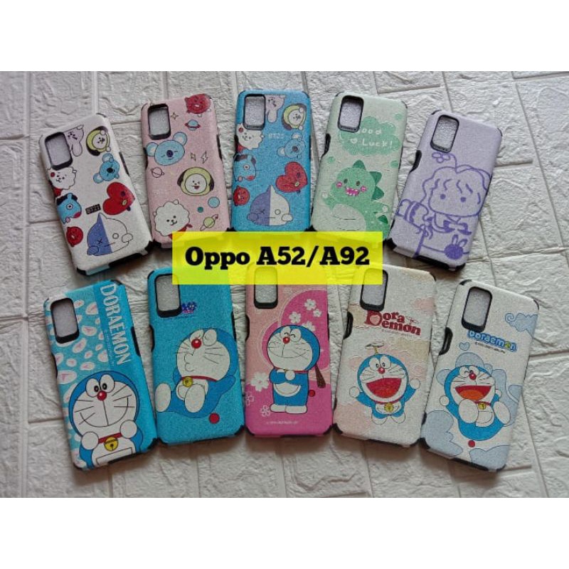 TERBARU SOFTCASE CASE OPPO A52 A92 MOTIF TIMBUL KARAKTER DORAEMON BT21 DINO