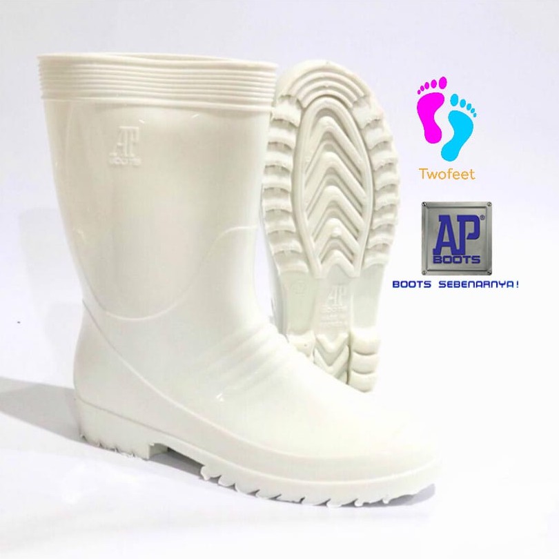 AP BOOTS HITAM DAN PUTIH 1 - AP BLACK I 25-28 -AP WHITE 1 - SEPATU BOOT PENDEK SAFETY KARET-6