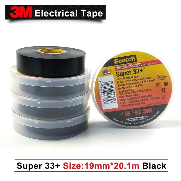 

Eklusif Original - Scotch 3M Super 33+ , Vinyl Electrical Tape Bergaransi
