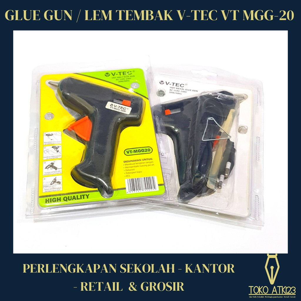 Alat Lem Tembak / Glue Gun Merk V-Tec VT-MGG-20W