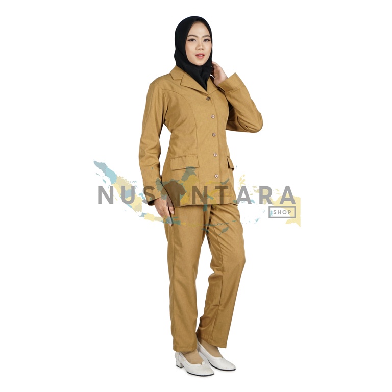 Setelan Pns Wanita Model Saku Bawah, Setelan Baju &amp; Celana Pns, Seragam Pemda Wanita, Seragam Guru, Baju Pns Wanita