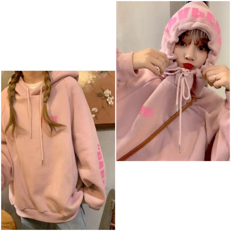 pinky baby hoodie sweater cewe lucu/sweater cewe manja/cute pinky blush sweater girls