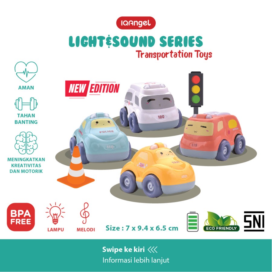 Mainan Bayi / Anak IQAngel Light &amp; Sound Transportation New Bersertifikat SNI