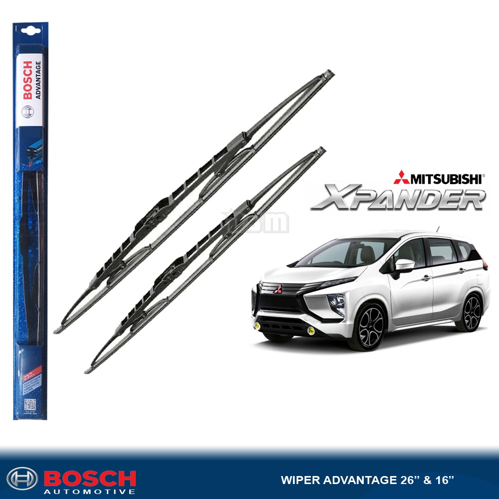 Bosch Advantage / Karet Wiper Mobil Mitsubishi Xpander 26&quot; dan 16&quot; (Sepasang) / Wiper Xpander