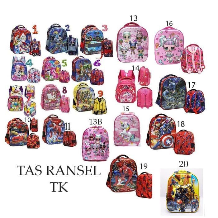 New Tas Anak Ransel TK Import Ultraman 5D Timbul Dua Kantung