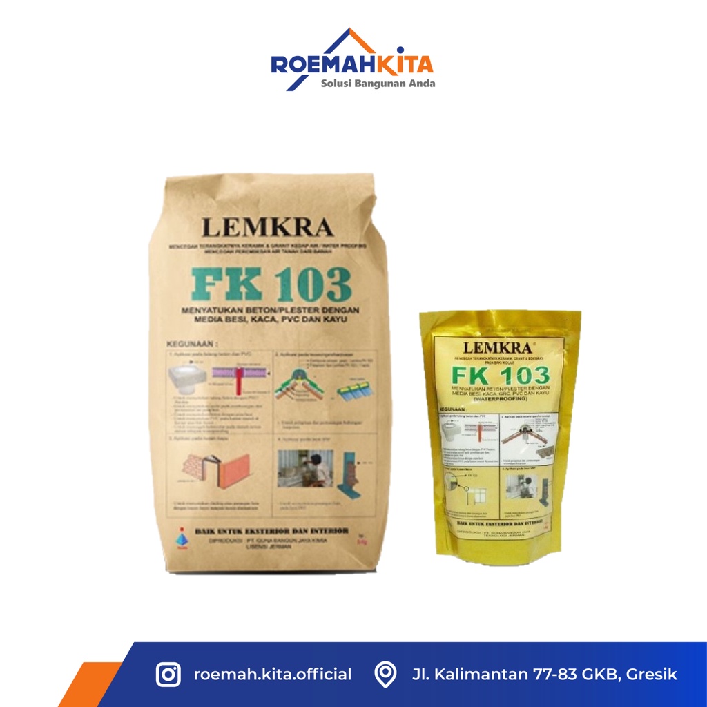SEMEN ATI BOCOR LEMKRA FK 103 ABU LEMKRA SEMI 1KG | Semen flexible & waterproofing | Semen Instan