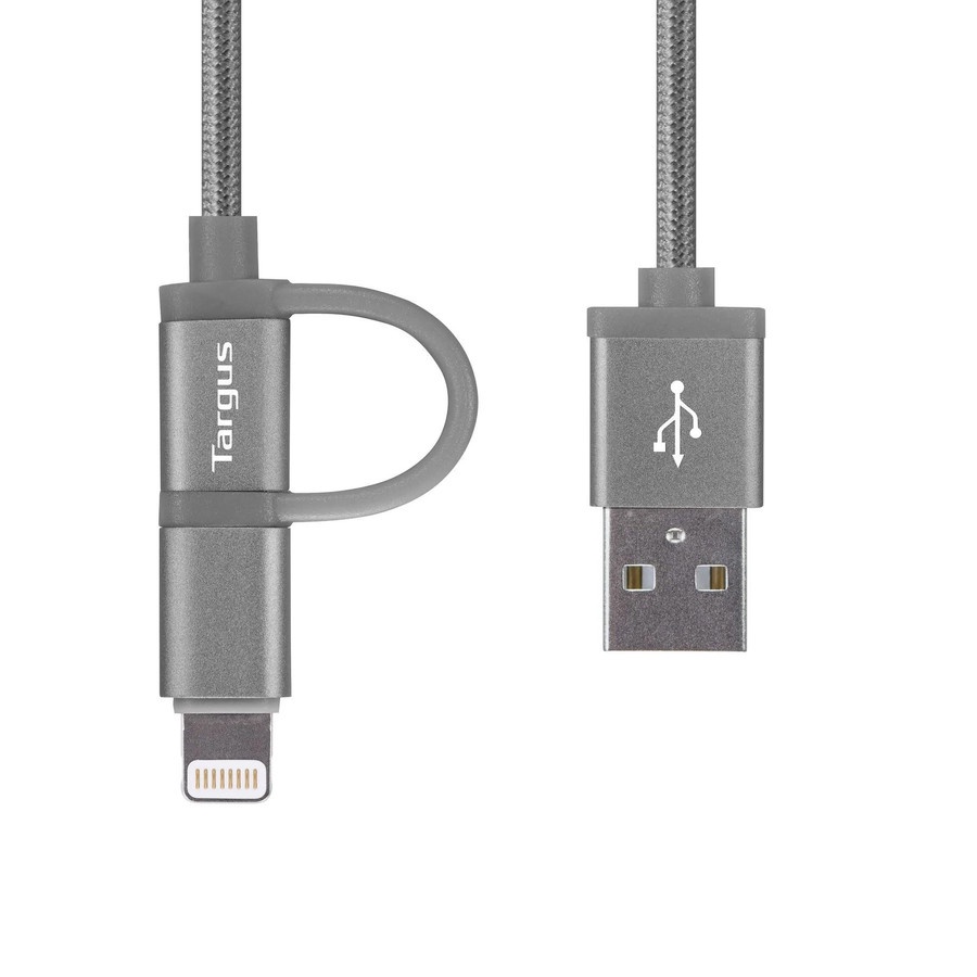 Kabel Data Targus ACC995AP USB A to Lightning &amp; Micro USB 1,2M 2.4A