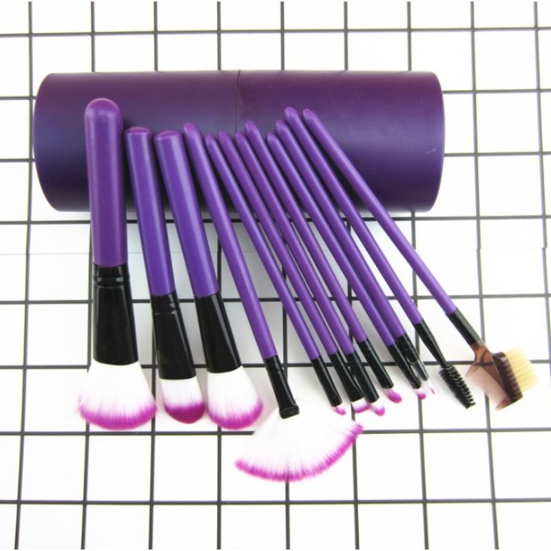 Medan Termurah Best seller Brush Set isi 12pcs Tabung Kuas Makeup Rias