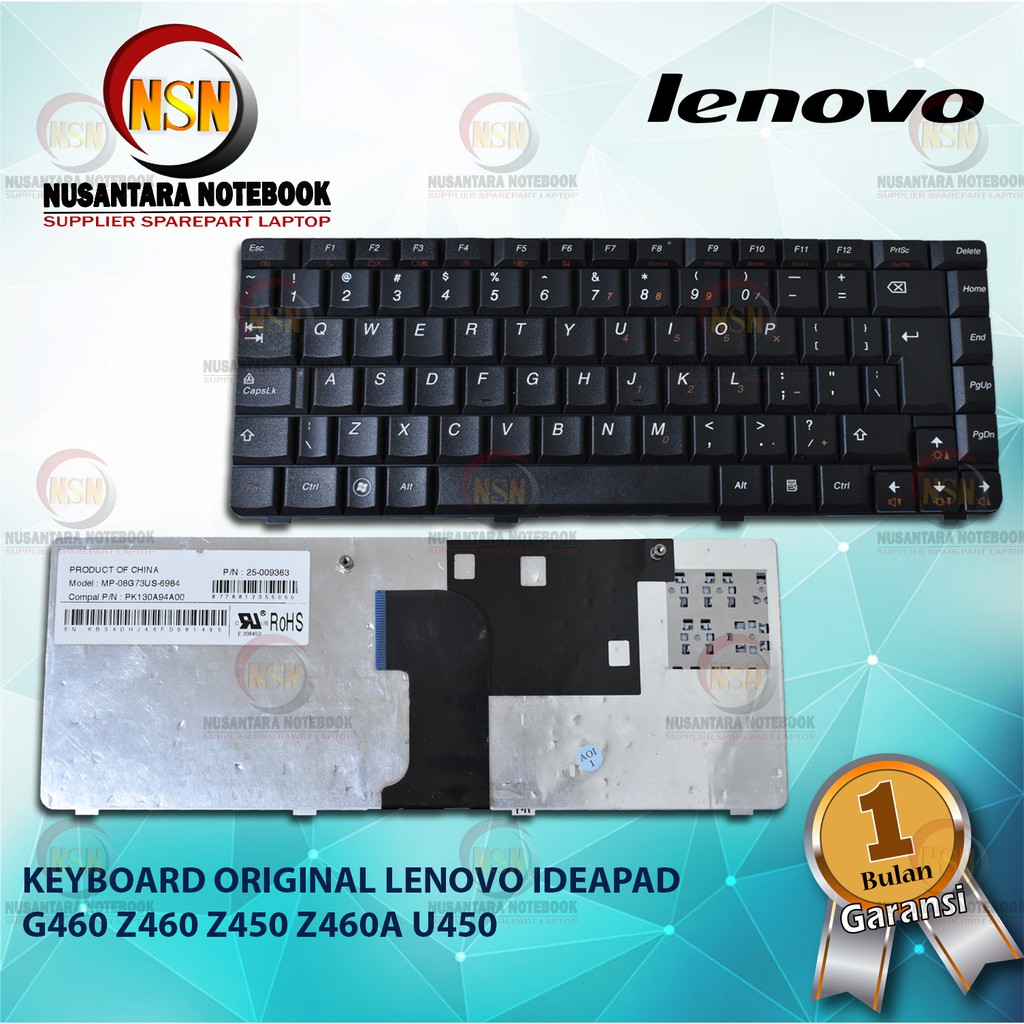 Keyboard Original Lenovo IdeaPad G460 Z460 Z450 Z460A U450 E45 U450P