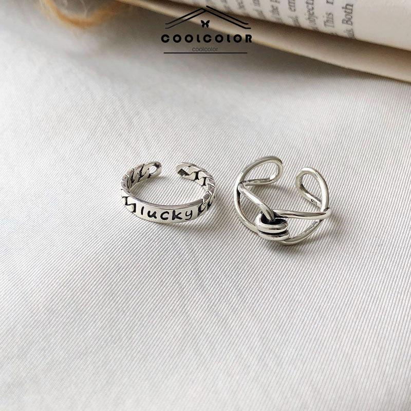 Murah❤️2 Pcs/Set Sepasang Cincin Retro Korea Terbuka Fashion  Finger Vintage Ring Pembukaan Yang Dapat Disesuaikan Wanita Pria Perhiasan Aksesoris Ready Stock