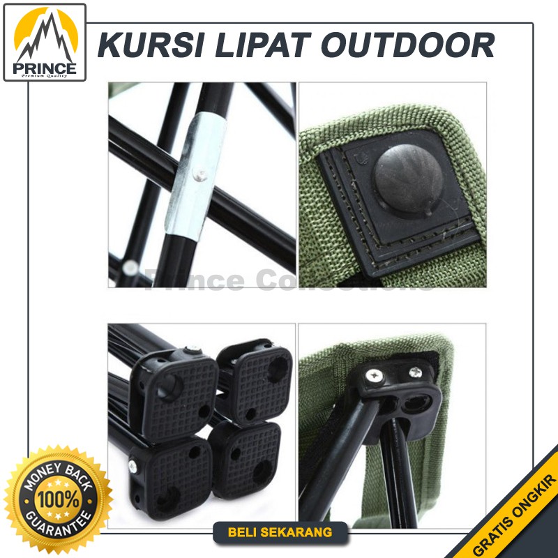 Kursi Lipat Outdoor Portable Kursi Bangku Mancing Camping Hiking Kursi Gunung Design Army