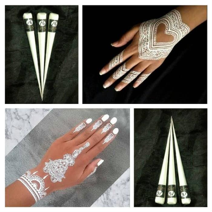 

*PROMO FLASH SALE* HENNA WHITE PUTIH BODY PAINTING WATERPROOF [TERIMA COD]