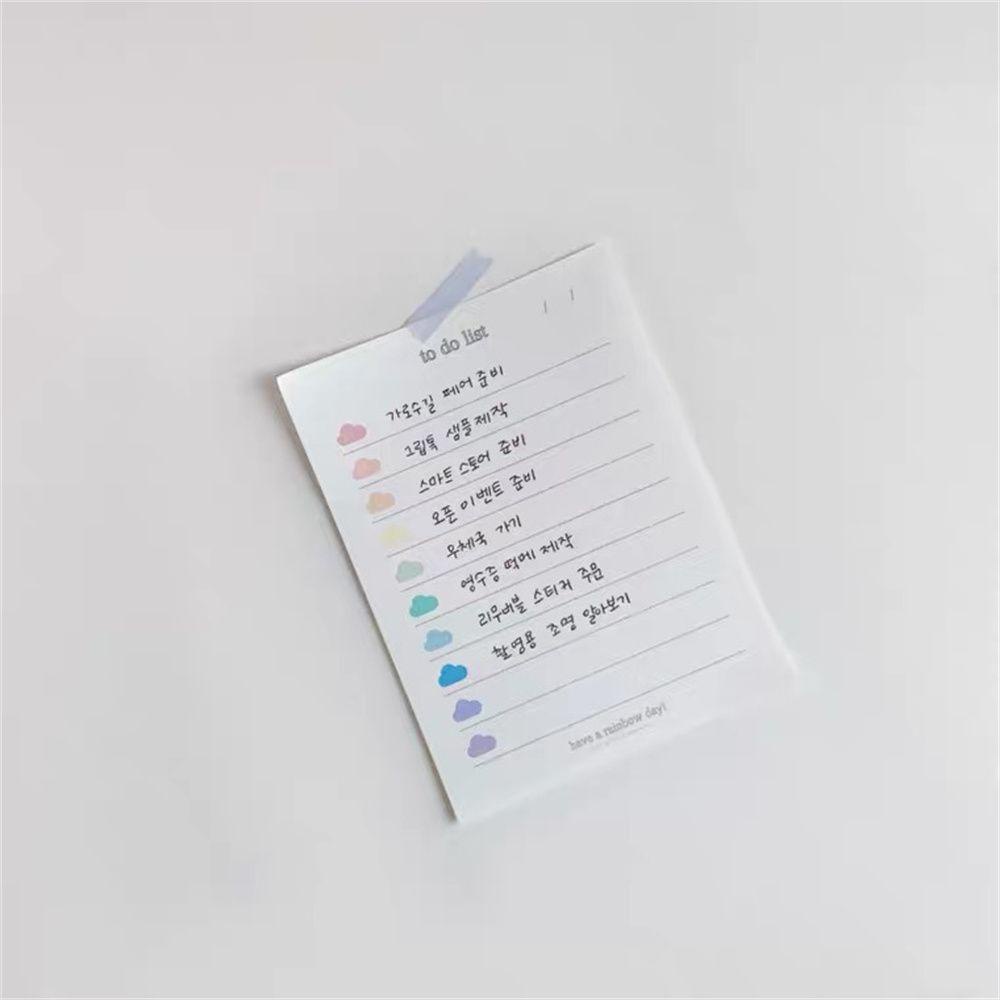 Mxbeauty Memo Pad Awan Warna-Warni 50lembar Alat Tulis Kertas Planner Memo Perlengkapan Sekolah To Do List