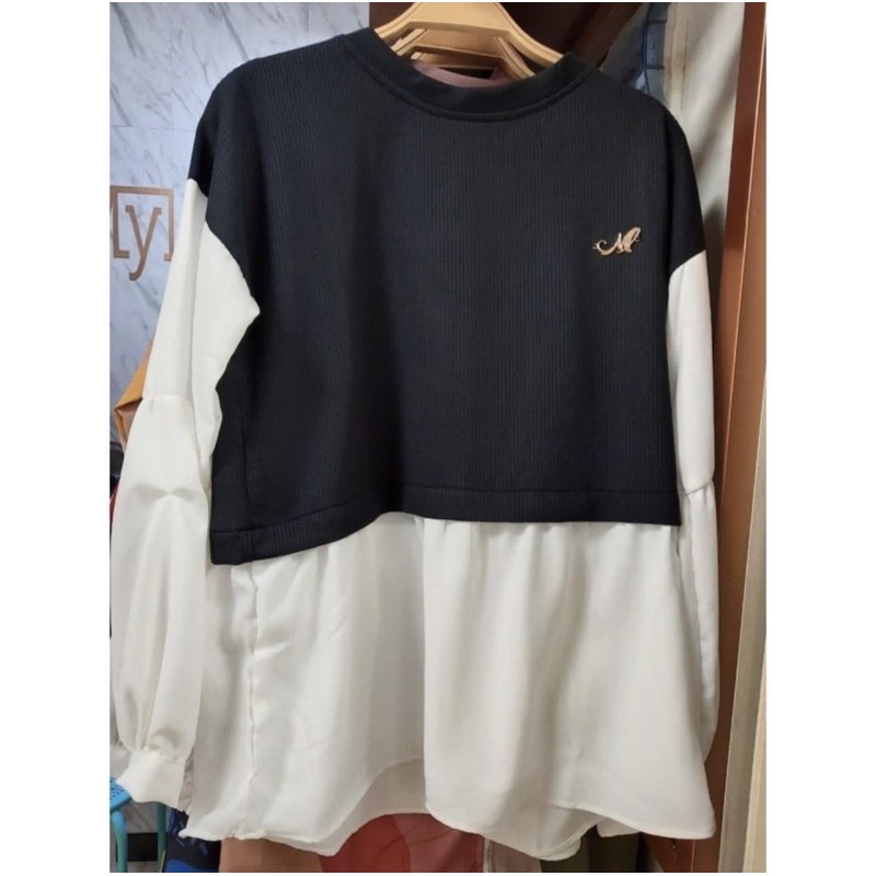 Blouse Kombinasi Knit My Lady