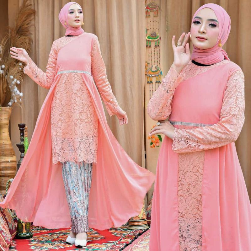 Set Tunik Brukat Pesta Kondangan Kebaya Wisuda