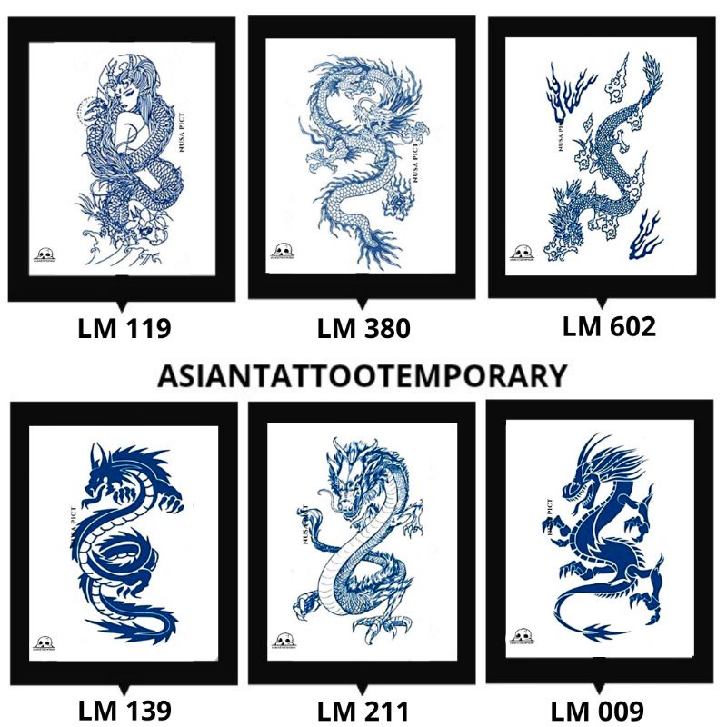 SEMI PERMANEN &quot;DRAGON - NAGA - MAKHLUK MITOLOGI JEPANG&quot; TATO TAHAN LAMA MAGIC TATTOO Original Asiantattootemporary