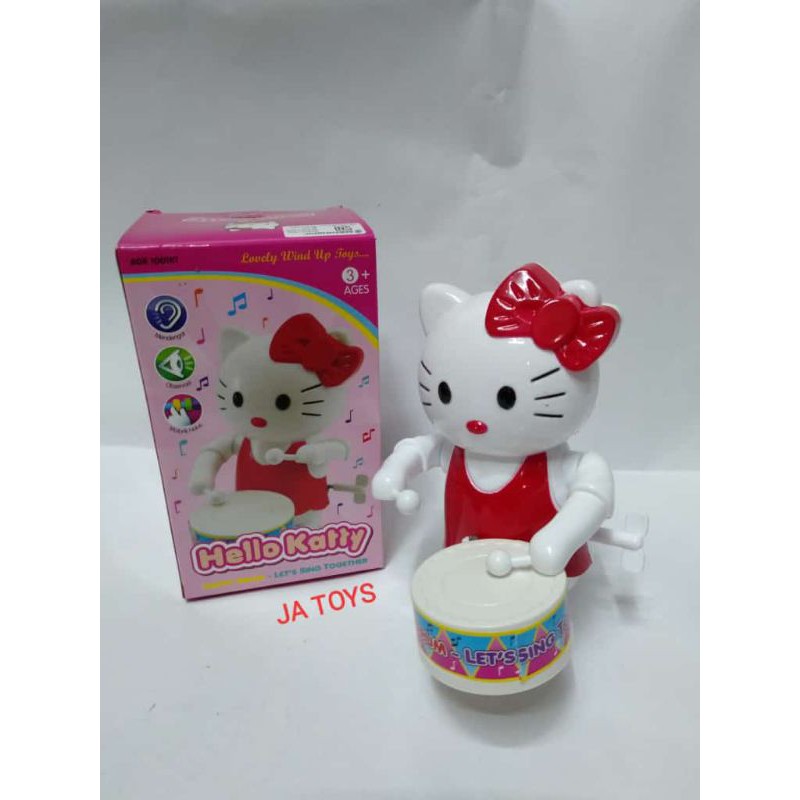 Mainan anak drum karakter Doraemon, Hello Kitty, Monyet Kera