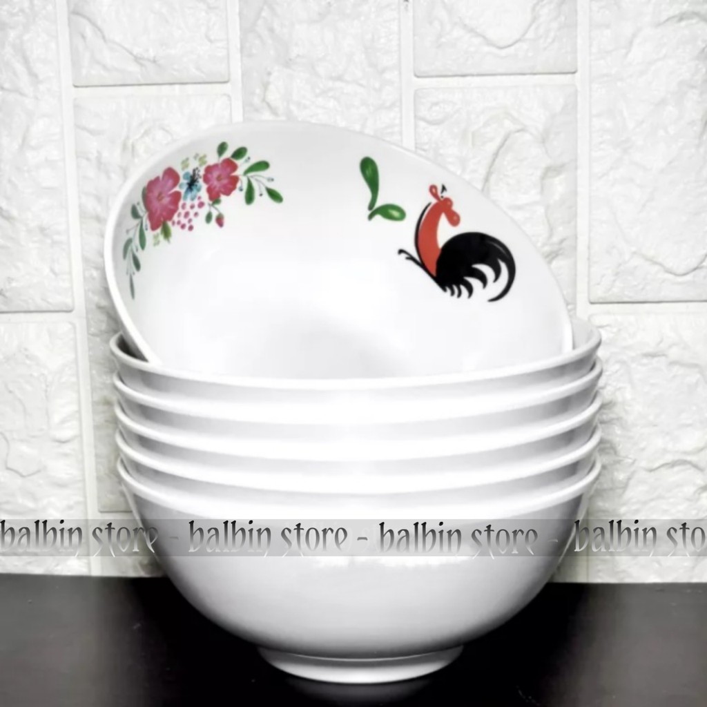 Mangkok bulat melamine ware 7inc.asli ayam jago _ isi 3 pcs