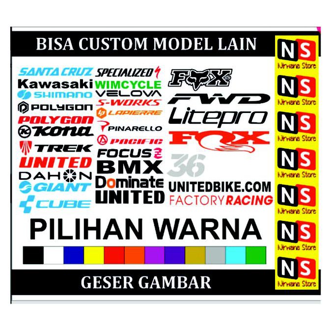 Cutting Sticker Stiker Sepeda Custom