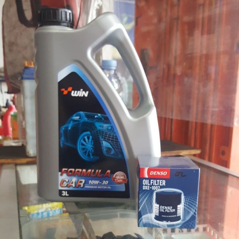 Paket Ganti Oli Mesin Livina 1.5. Oli Win 10W-30 SL Galon 3L + Filter Oli Denso