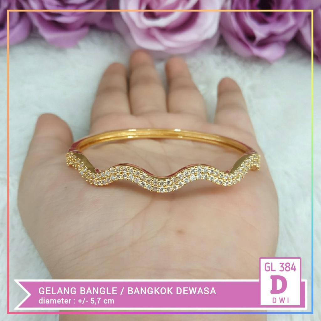 Gelang xuping gelang dewasa permata gelombang perhiasan lapis emas gold GL 384