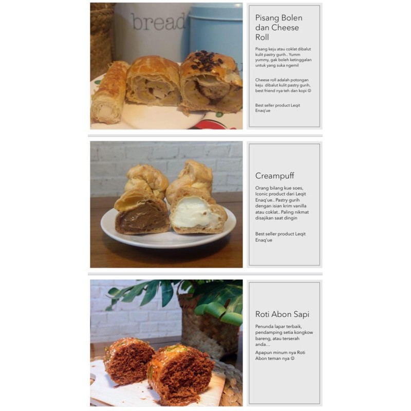

Creampuff bolu dan beberap kue lainnya