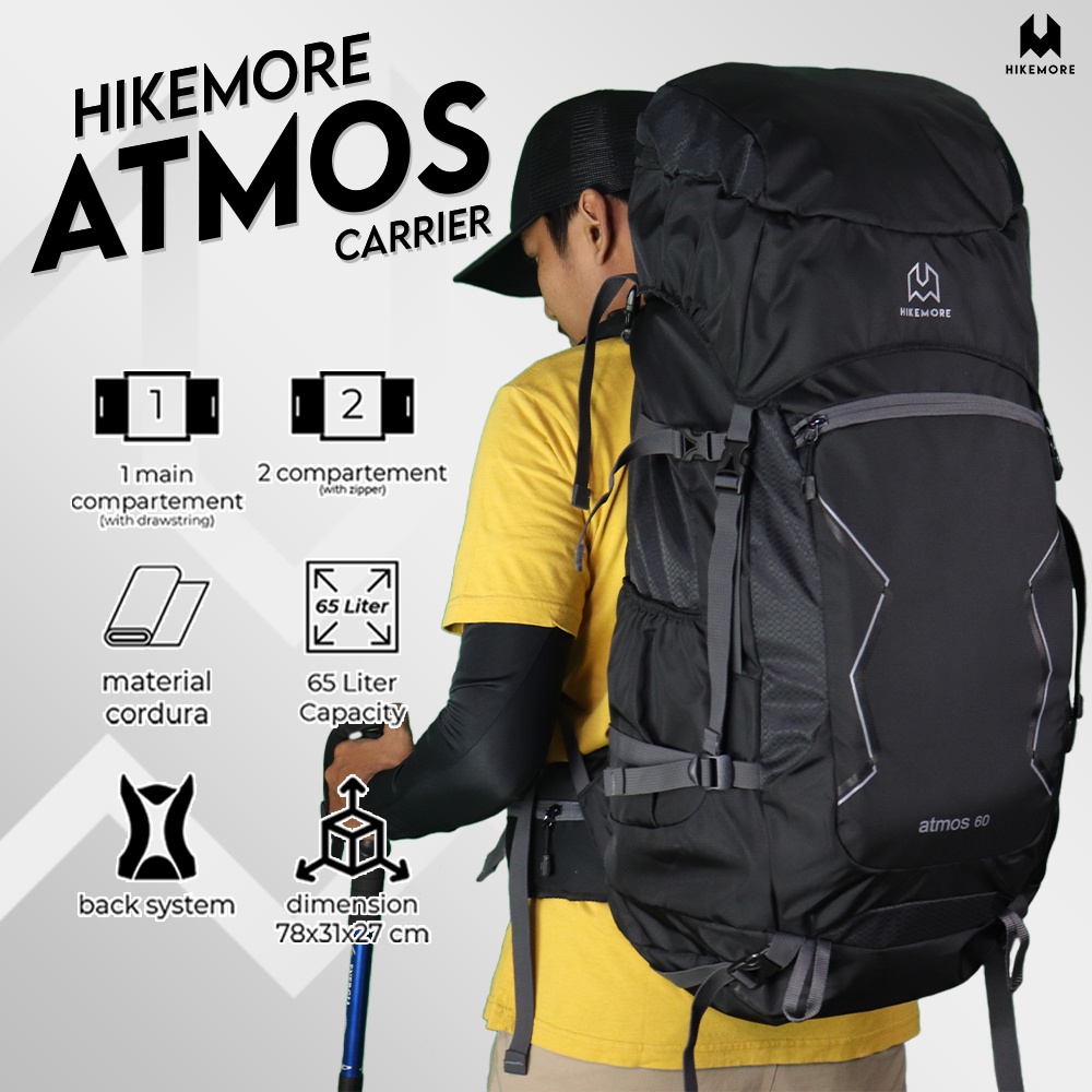 Hikemore Atmos Tas Ransel Gunung Carrier 60 Liter Outdoor Original