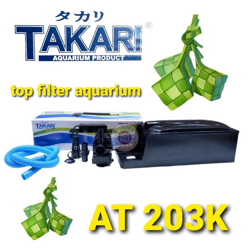 TAKARI AT 203K TOP FILTER AQUARIUM POMPA AQUARIUM 1PAKET