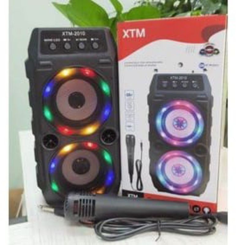 SPEAKER BLUETOOTH KARAOKE XTM 2010 LED BONUS MIC KABEL KARAOKE SPEAKER