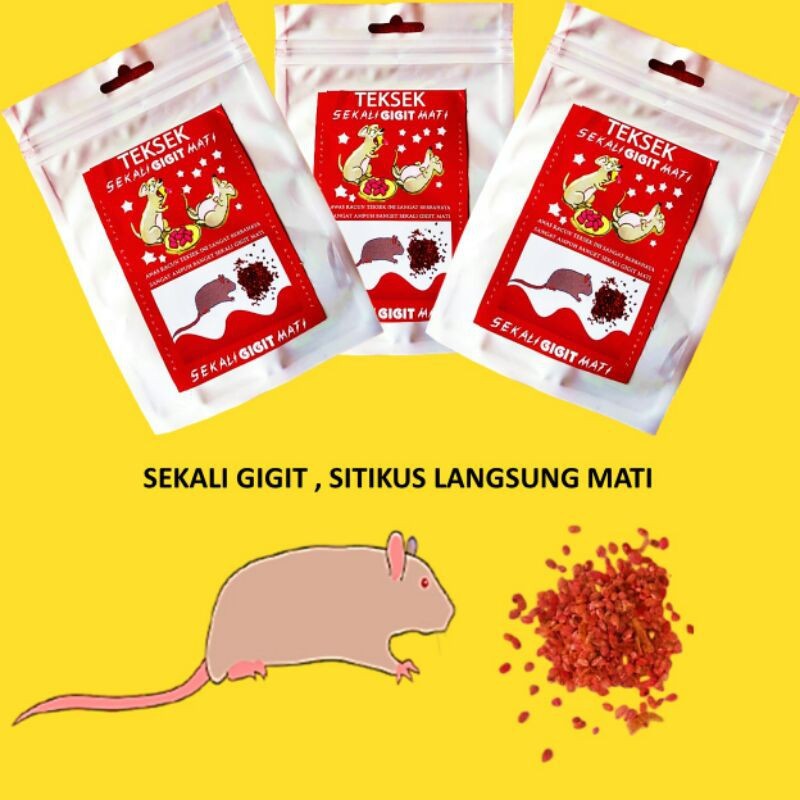 

Racun Tikus Ampuh TEKSEK Sekali Gigit Mati 1 paket (isi 5 pcs) beli 2 gratis 1 paket