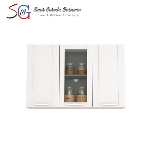 KITCHEN SET DAPUR / LEMARI GANTUNG DAPUR 3 PINTU WARNA PUTIH GLOSSY AVANTI MADRID