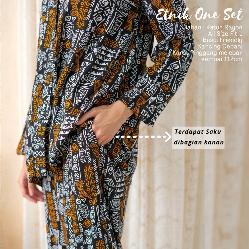Piyama Dewasa Etnik One Set Setelan Termurah Bahan Katun Rayon Premium Nyaman Dipakai Bisa Cod