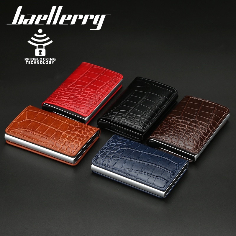 Dompet Kartu Kulit Pria Rfid Wallet Card Holder Baellerry K9130