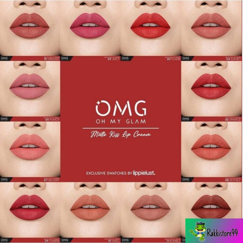 ❣️Rakkistore99❣️OMG Oh My Glam Matte Kiss Lip Cream 3.5g (lipstick lipstik lipcream)