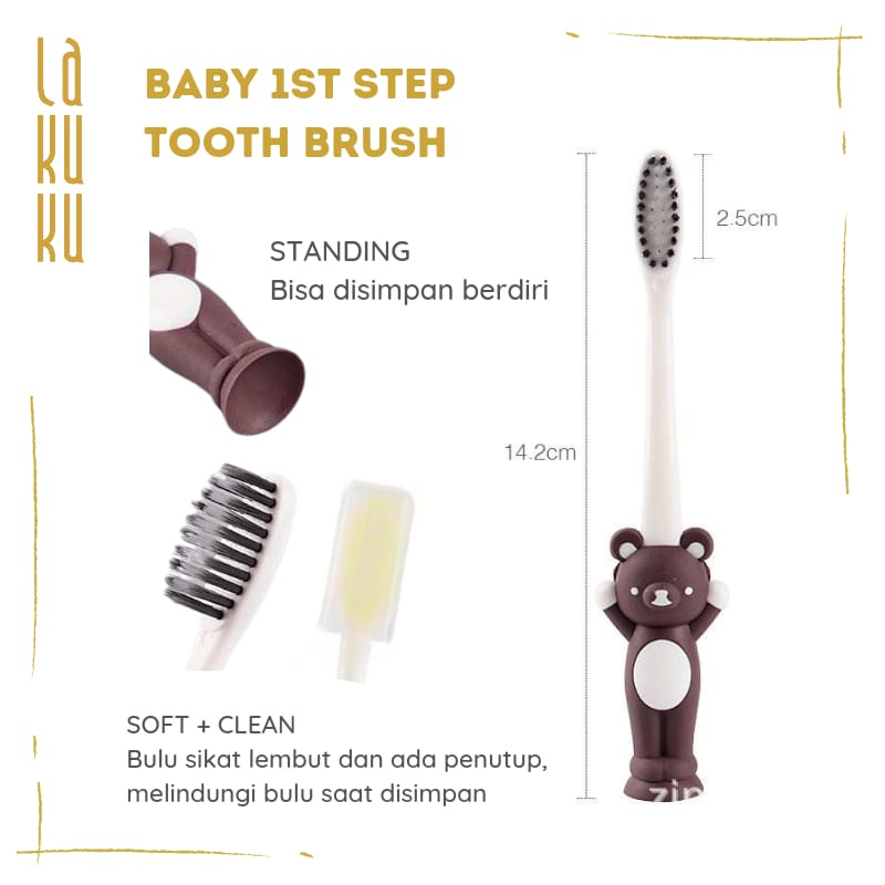 Lakuku - [GROSIR] Sikat gigi bayi anak balita Baby Tooth Brush Bear dan Bunny