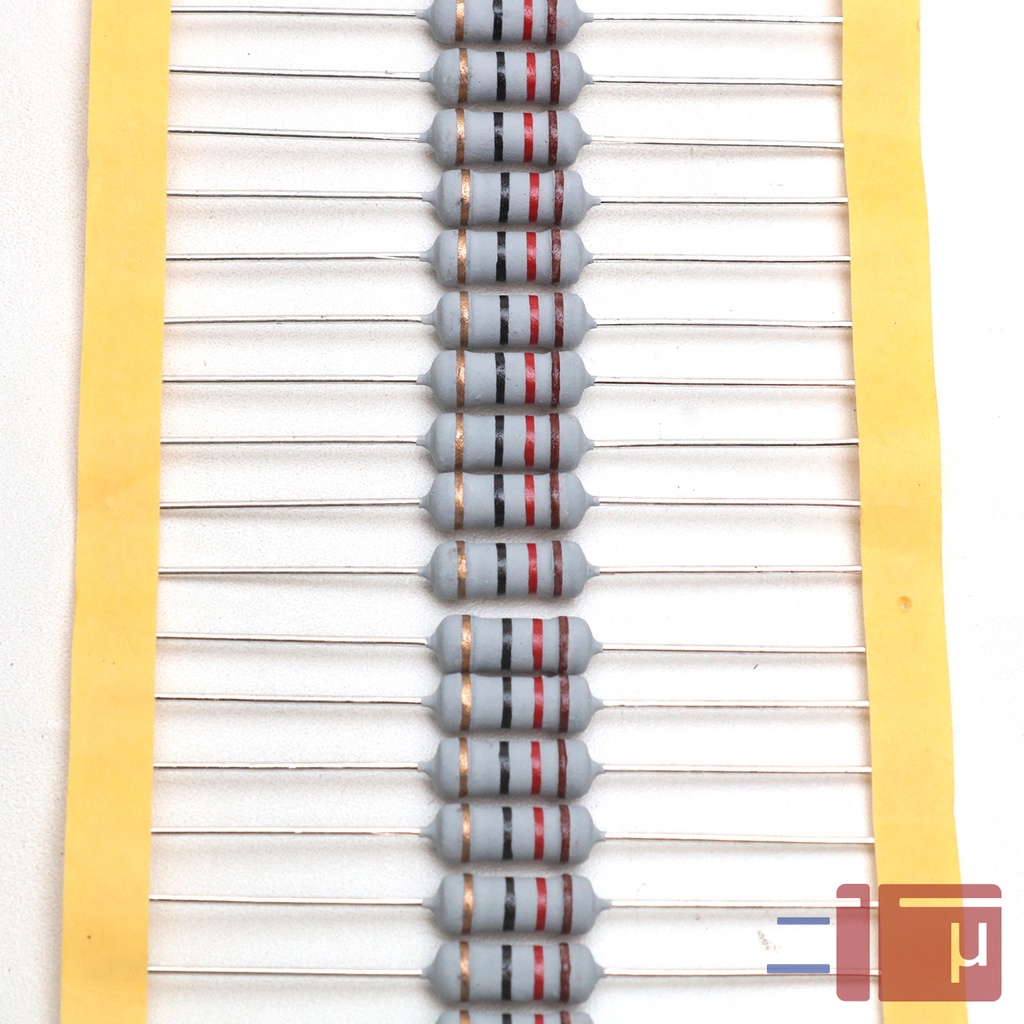 x10 Resistor 12R 12 Ohm 1W Metal Oxide 5% Taiwan Kaki Tembaga