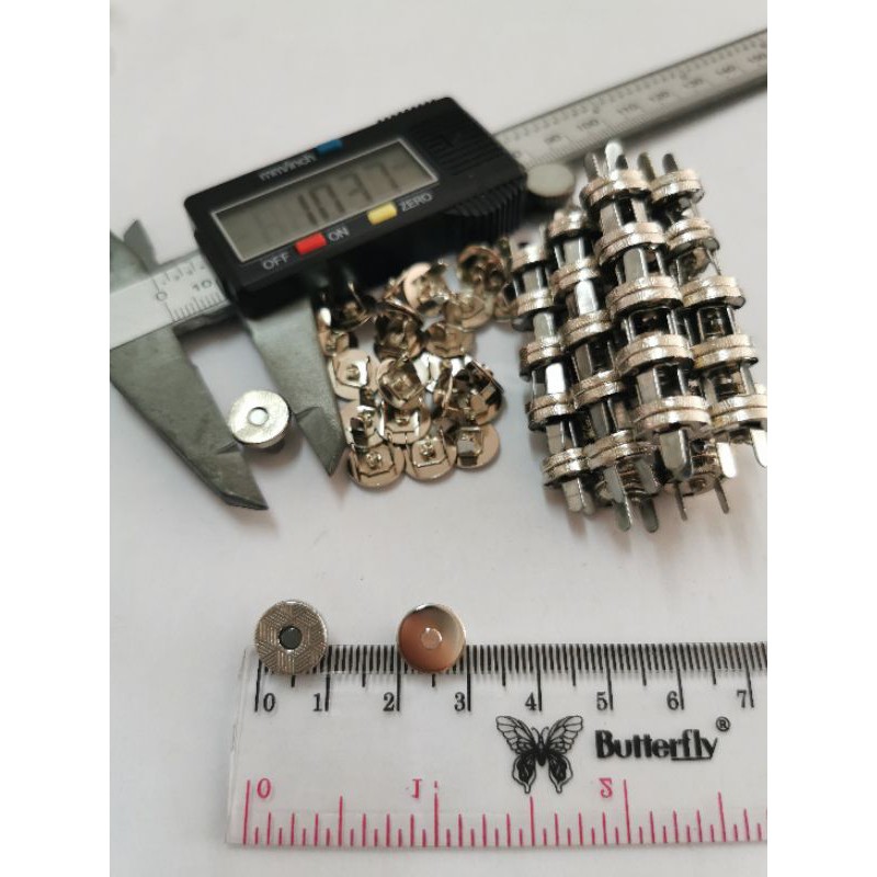 kancing magnet 10 mm / kancing magnet tas 10mm nikel / 100sets