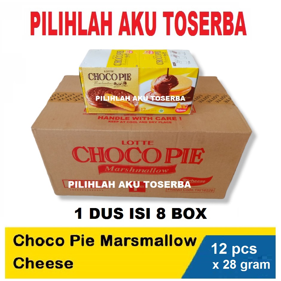 LOTTE CHOCO PIE KEJU / CHEESE Marshmallow - ( HARGA 1 DUS ISI 8 BOX )