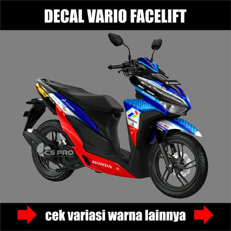 Decal Sticker Honda Vario 125 150 New 2018- 2020 Full body VARIO Desain Pertamina Mandalika