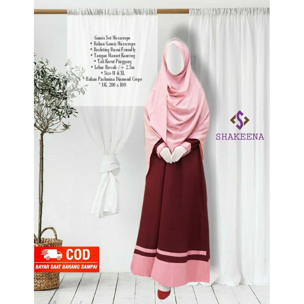 Gamis mosscrepe set pashmina