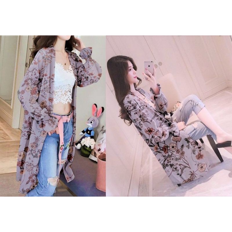 CARDI LOOSE FLOW Outer Wanita Lengan Panjang Casual Remaja Bepergian Nyaman Dipakai Cardigan Cantik